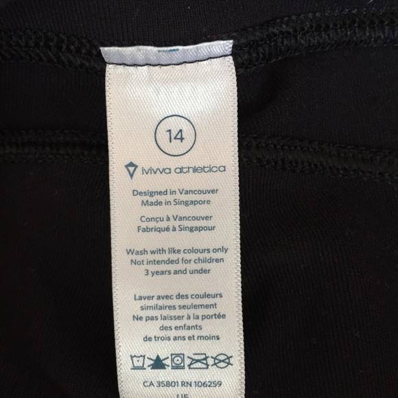 Ivivva Girl's Grey/Tweed & Black Leggings Size 14 - Picture 3 of 3